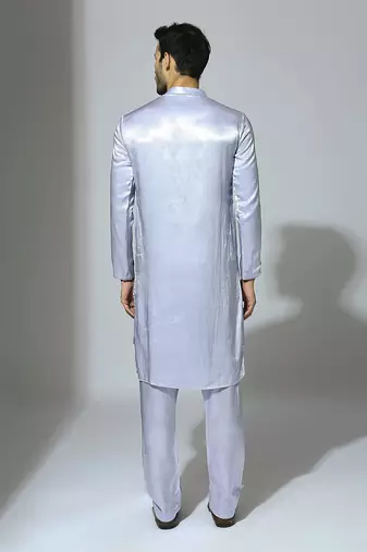 Ice blue embroidered kurta set
