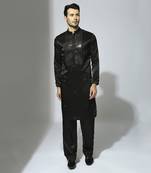 Black embroidered kurta set