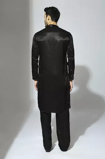Black embroidered kurta set