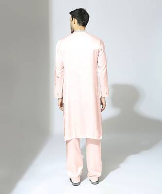 Baby pink embroidered kurta set 3