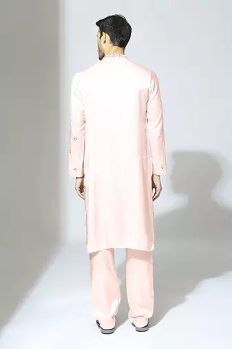 Baby pink embroidered kurta set