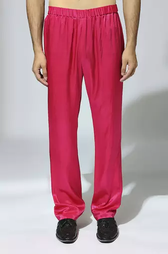 Hot pink embroidered kurta set