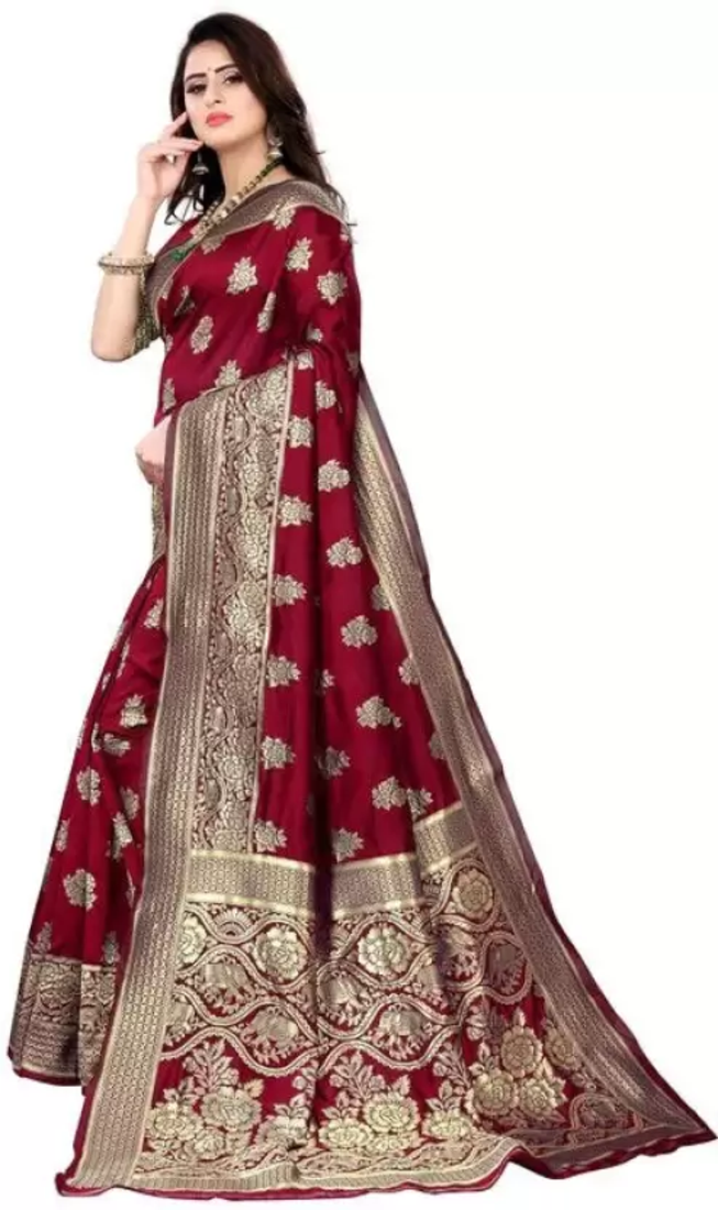 Banarasi Silk Maroon Saree