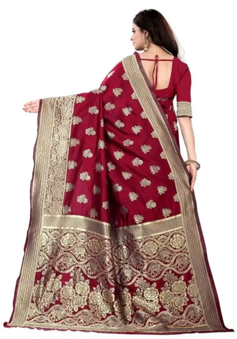 Banarasi Silk Maroon Saree