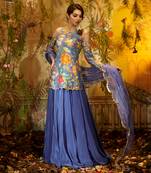 Asharfi Lilac Tunic Lehenga Set