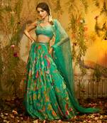 Chameli Aqua Frill Lehenga Set