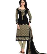 Black fancy crepe Stitched salwar with dupatta.
