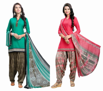 Multicolor floral print crepe salwar with dupatta 1
