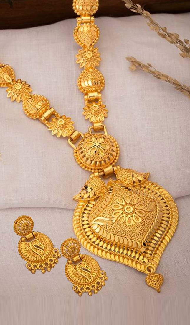 Asmitta traditional gram gold plated opera style necklace set
