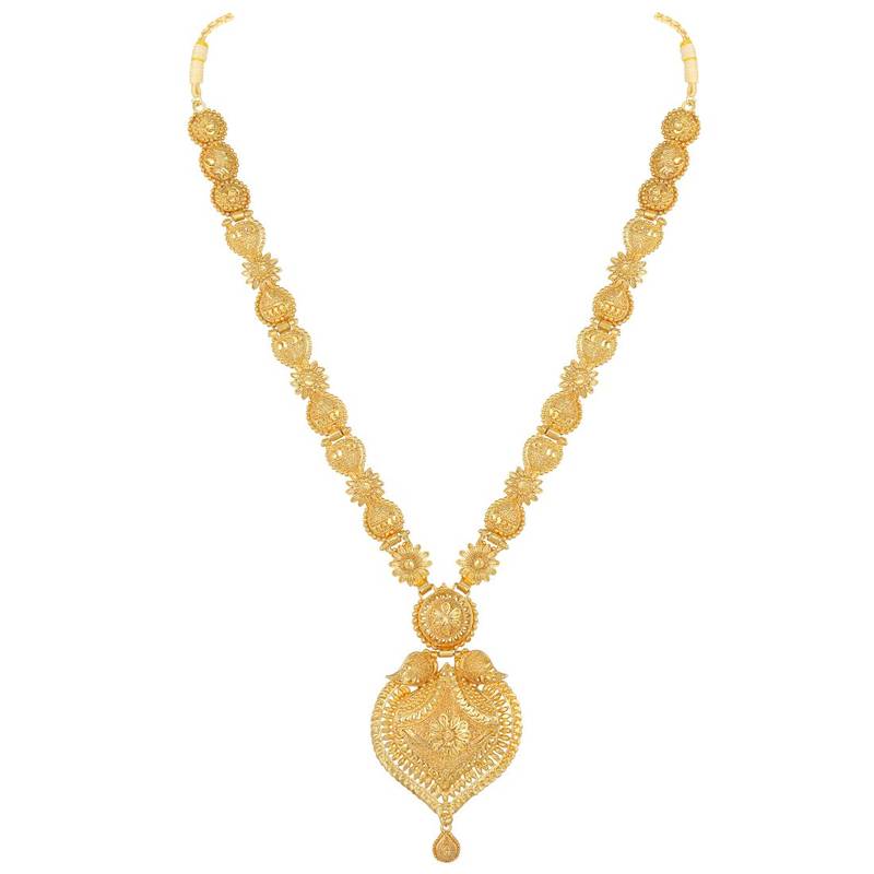 Asmitta traditional 1 gram gold plated opera style necklace set for women