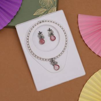 Red color oxidised necklace set 2