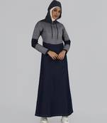 Length 54 | Indigo Blue Premium Denim Hooded Winter Jilbab | Silk Route