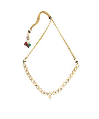 Kundan necklace with earrings & maang tikka 4