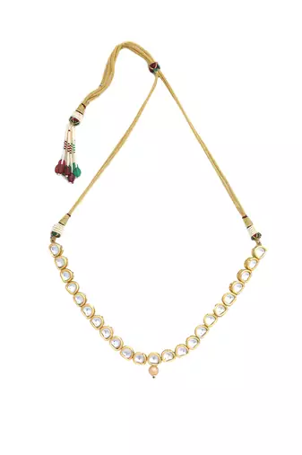 Kundan necklace with earrings & maang tikka