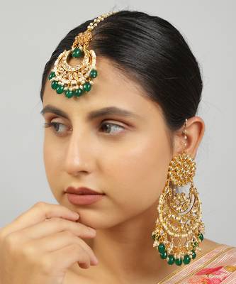 Kundan chandbali & maang tikka set 1