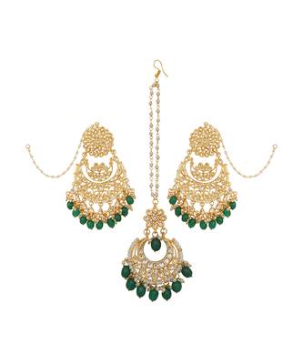 Kundan chandbali & maang tikka set 3