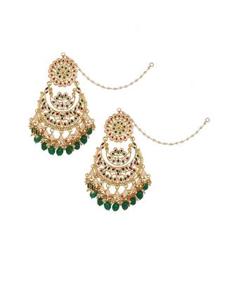 Kundan emerald chandbali 5