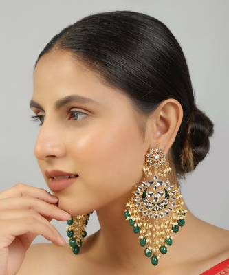 Kundan green chandbali 1