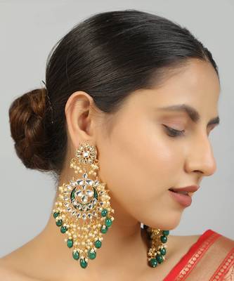 Kundan green chandbali 2