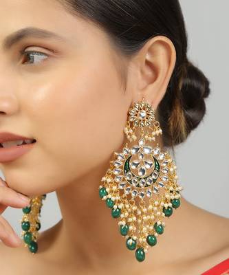 Kundan green chandbali 3