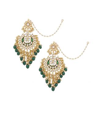 Kundan green chandbali 4