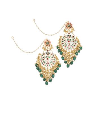 Kundan green chandbali 5