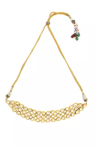 Handcrafted kundan choker with earrings