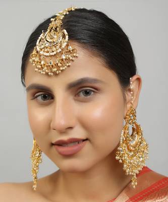 Kundan chandbali & maang tikka set 1