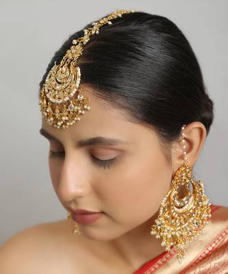 Kundan chandbali & maang tikka set 2