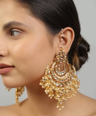 Kundan pearl beaded showstopper chandbali 2