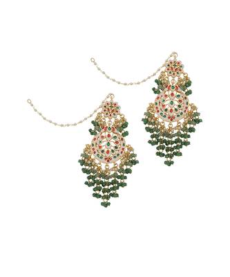 Kundan crescent shaped earrings 5