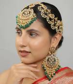 Kundan chandbali with matha patti set