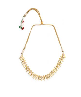 Kundan ivory beaded necklace with earrings 4
