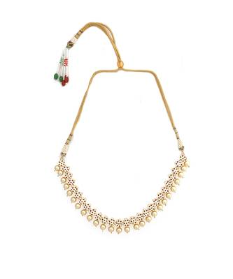 Kundan ivory beaded necklace with earrings 5