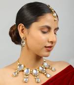 Handcrafted maharani kundan necklace set