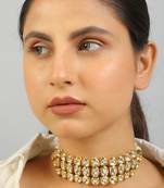 Gold toned kundan choker