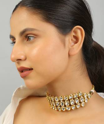 Gold toned kundan choker 2