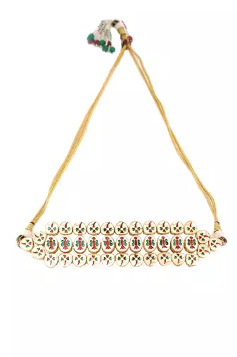 Gold toned kundan choker