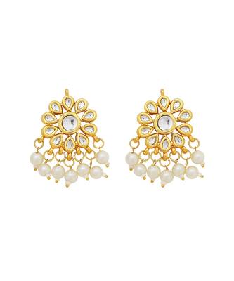 Floral kundan earrings 2