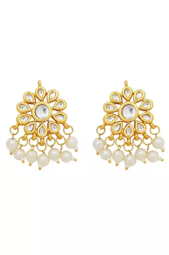 Floral kundan earrings