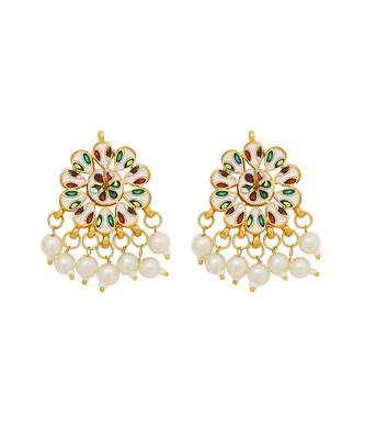 Floral kundan earrings 3