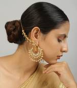 Kundan inspired chandbali with hair chain