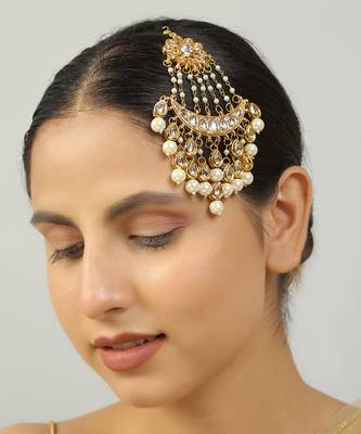 Pearl beaded kundan jhumar passa 1