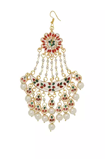 Pearl beaded kundan jhumar passa