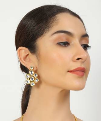 Kundan inspired floral shaped earrings 1
