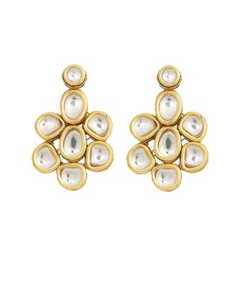 Kundan inspired floral shaped earrings 3