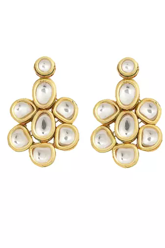 Kundan inspired floral shaped earrings