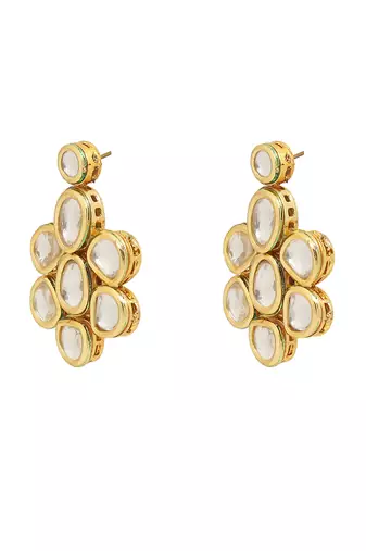 Kundan inspired floral shaped earrings