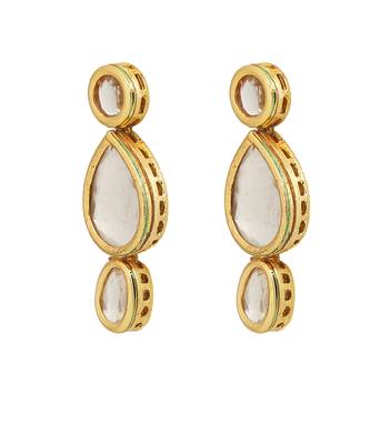 Tear drop shaped kundan earrings 5