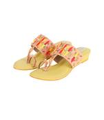 Crystal embellished yellow kolhapuri